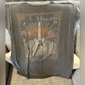 t- shirt, faded a bit (supposed to be)